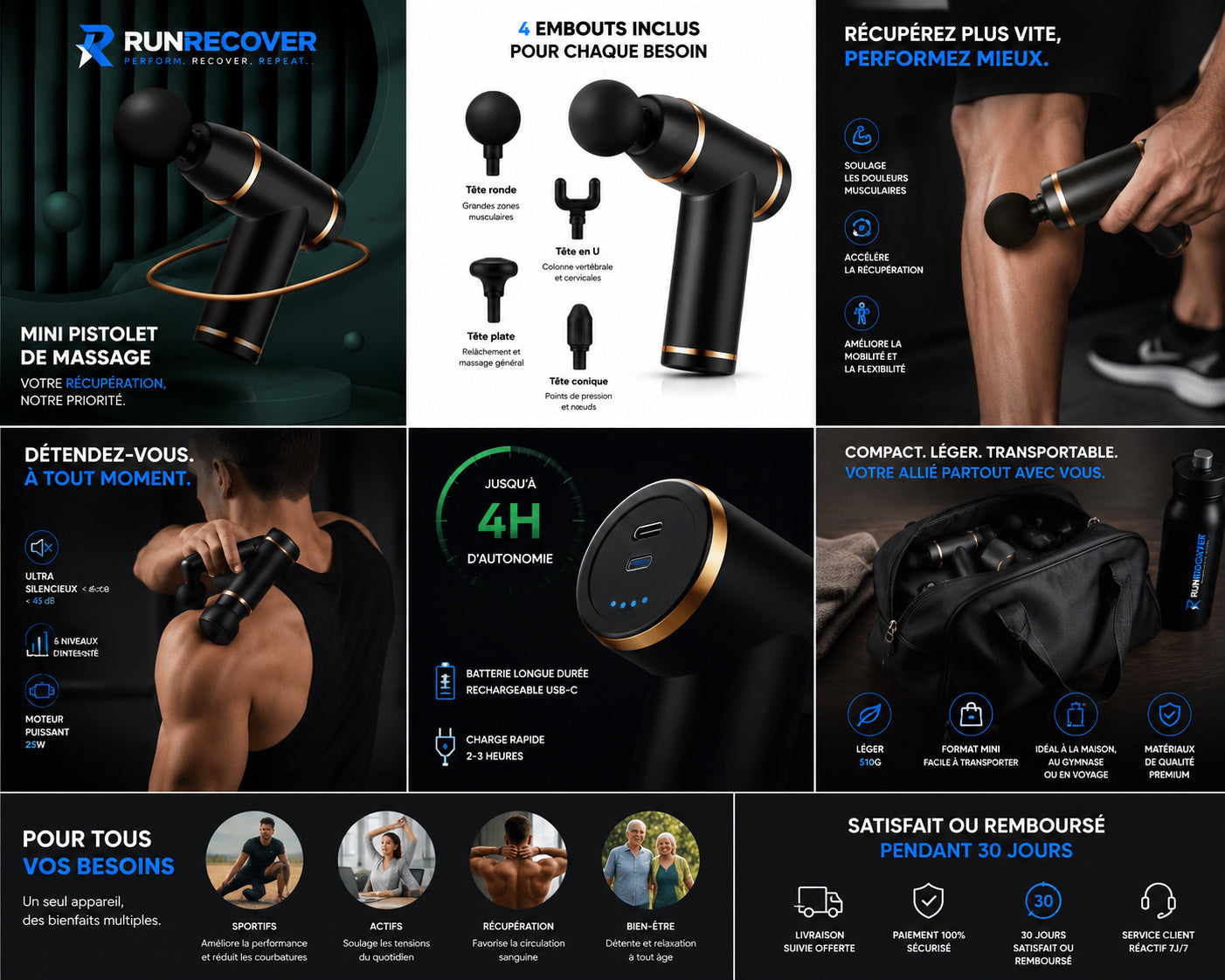 Mini Pistolet de Massage RunRecover